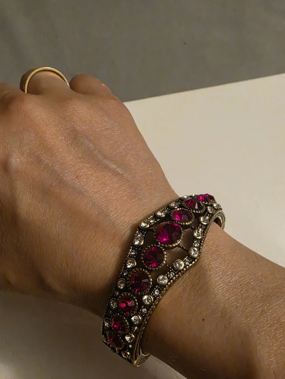 Art Deco Heidi Daus Swarovski Hinged Bracelet